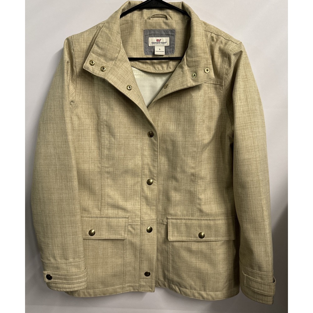 EUC Women's Vineyard Vines Tan/Khaki Canvas Lightweight Jacket Size S